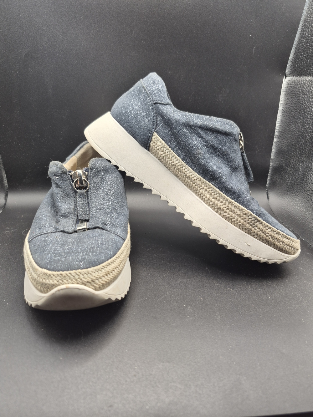 Vaneli Sport Gray Slip-On Sneaker with Tan Insole